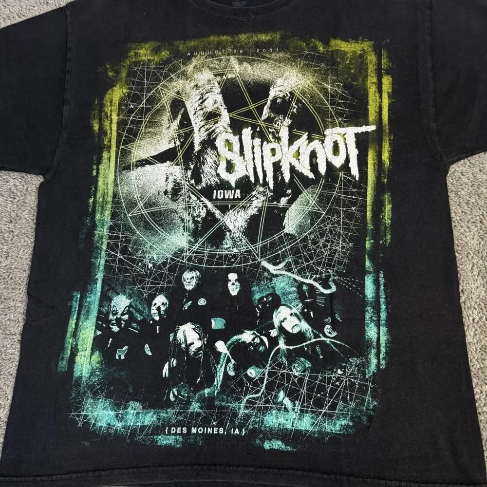 Vintage 2001 Slipknot Iowa Shirt Mens Large Black Tour Double Sided Nu Metal - Picture 3 of 12